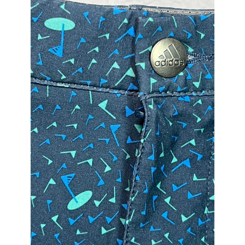 Adidas Golf Shorts Mens 42 Blue Teal AOP Flag Print Golf Performance HA9122